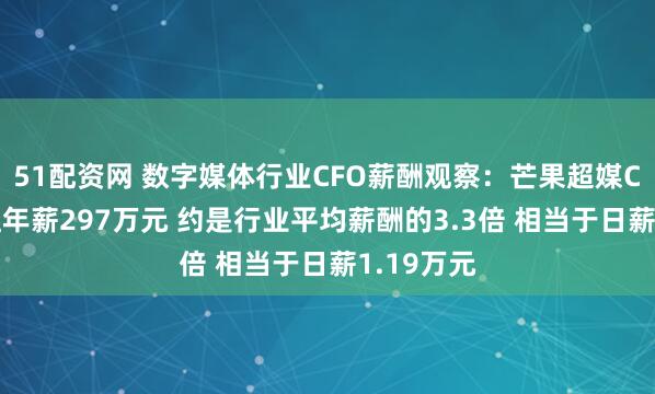 51配资网 数字媒体行业CFO薪酬观察：芒果超媒CFO张志红年薪297万元 约是行业平均薪酬的3.3倍 相当于日薪1.19万元